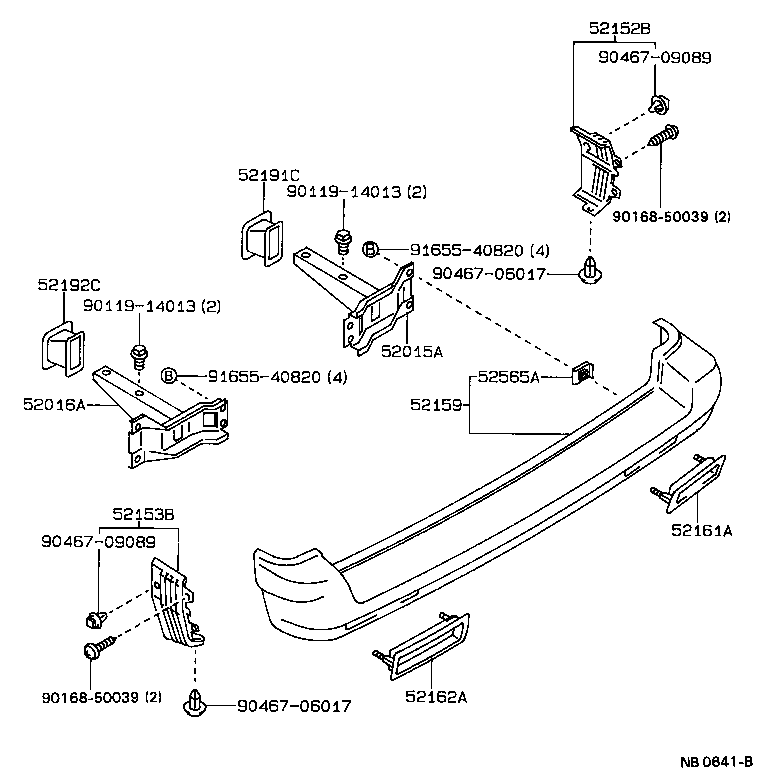 52015-12230 ARM SUB-ASSY, REAR BUMPER, RH product image