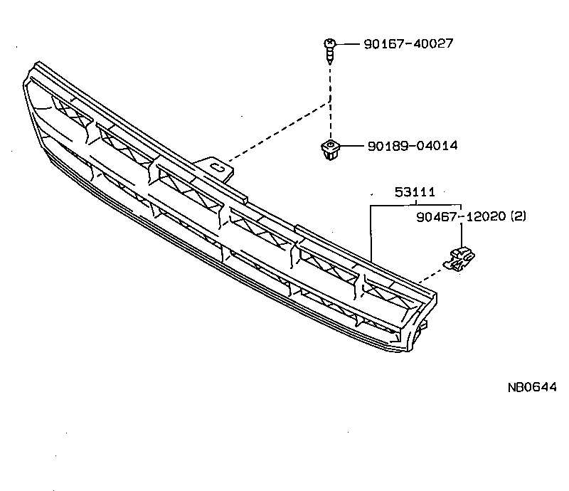 53101-12840 GRILLE, RADIATOR product image