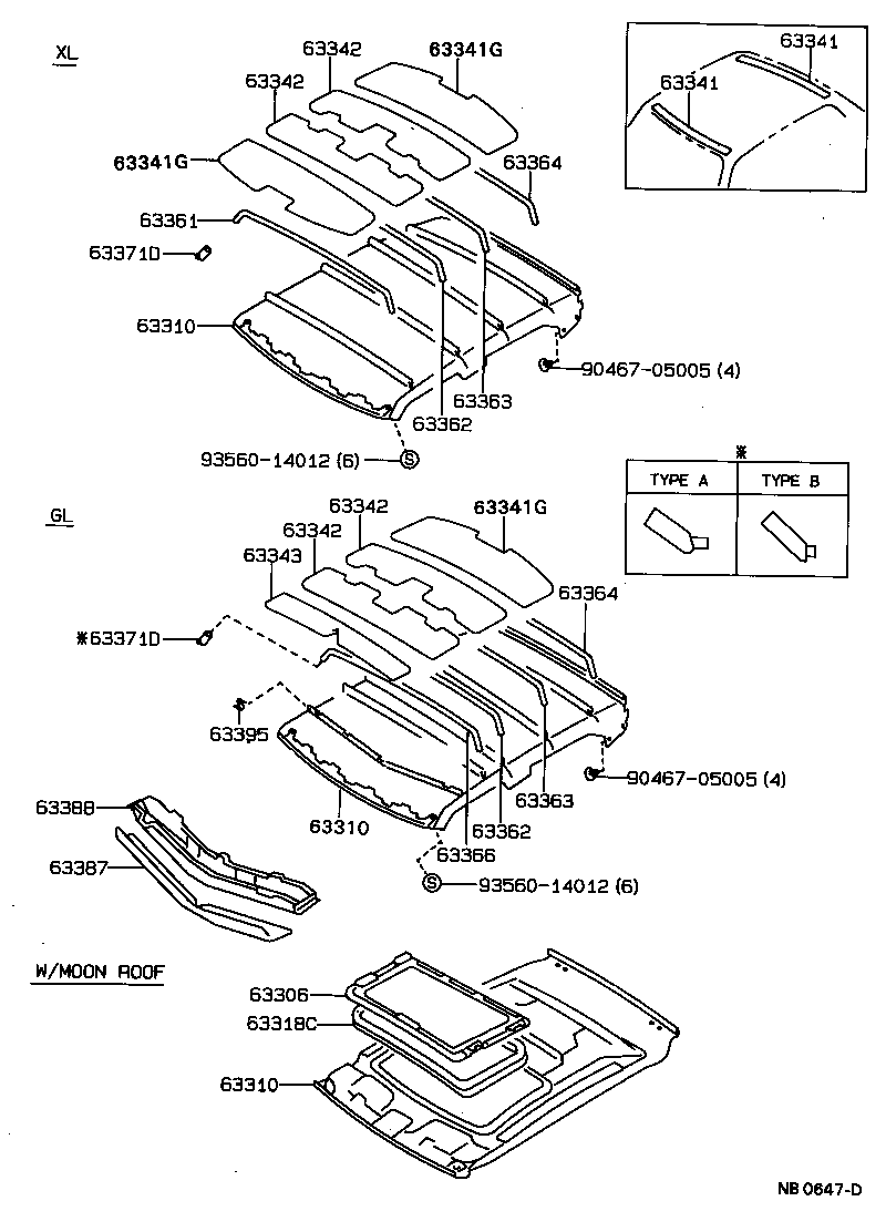 63361-20140 SUPPORT, ROOF HEADLINING, NO.1 product image