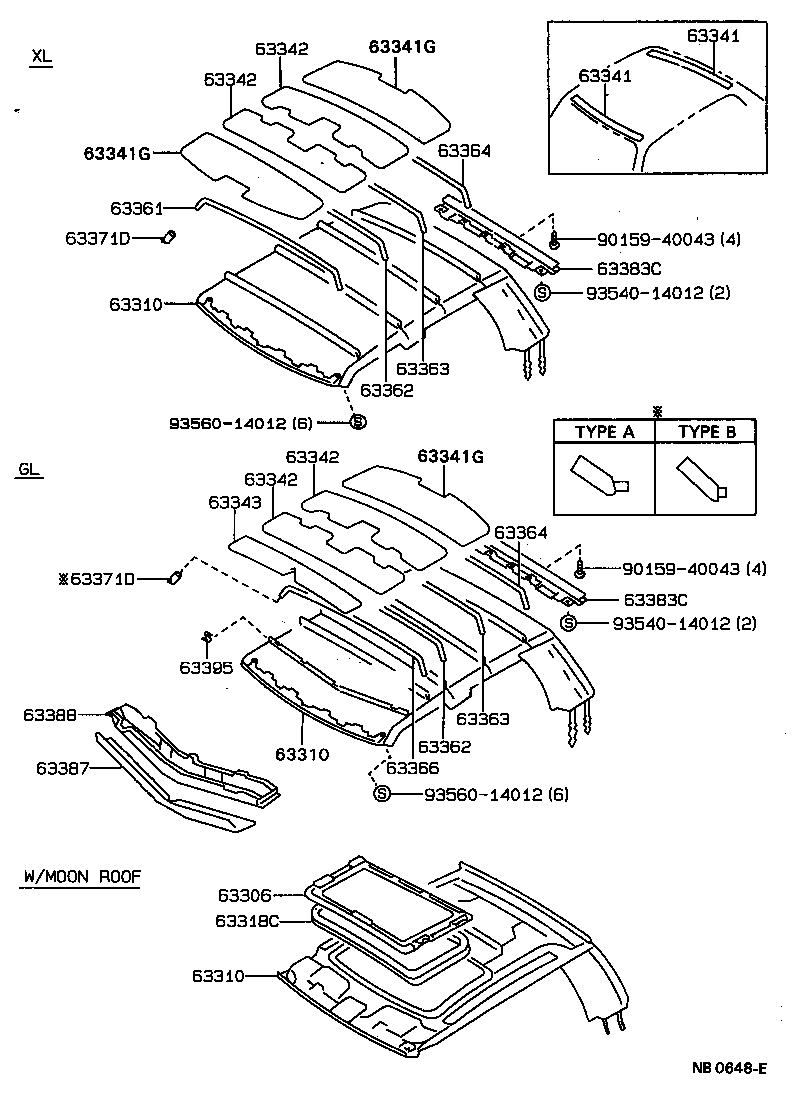 63361-20140 SUPPORT, ROOF HEADLINING, NO.1 product image