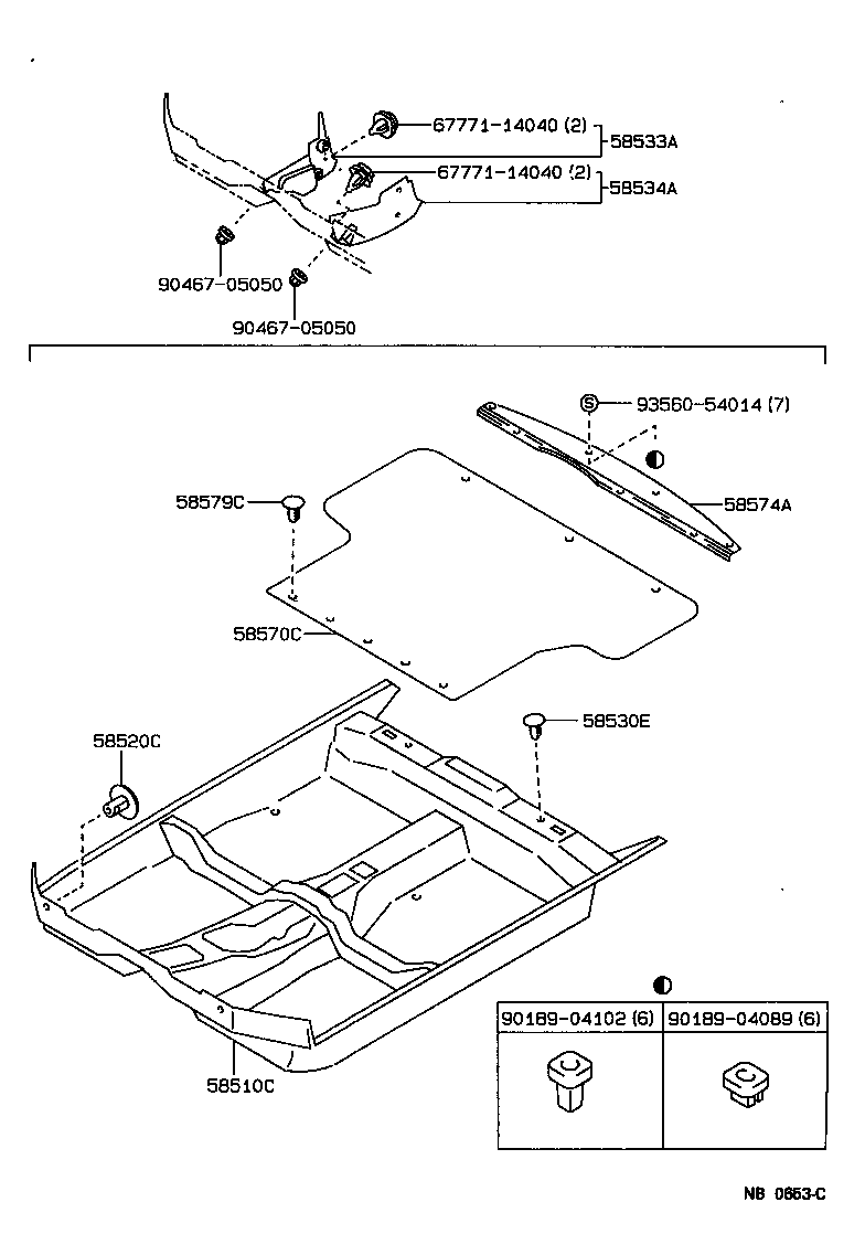 58571-12070-04 CARPET ASSY, REAR FLOOR product image