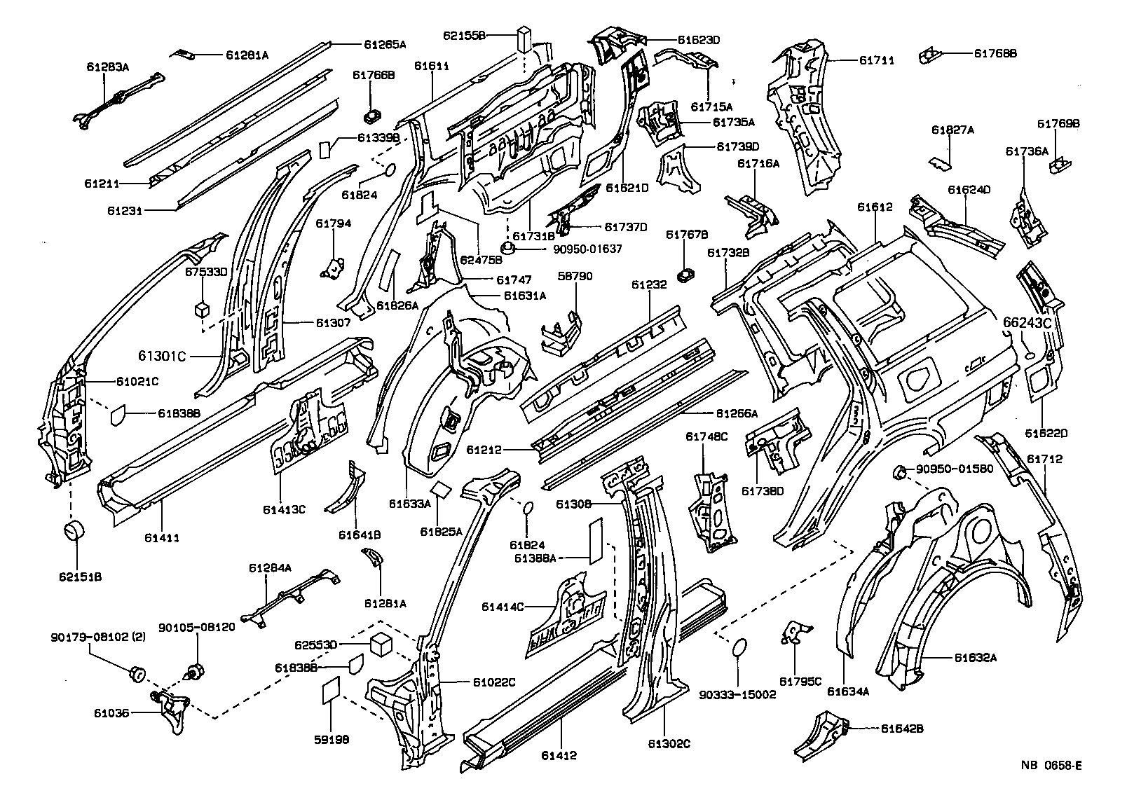 61339-12010 SEAL, CENTER BODY PILLAR, INNER NO.1 product image