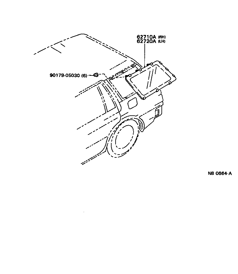 62710-12632 WINDOW ASSY, QUARTER, RH product image