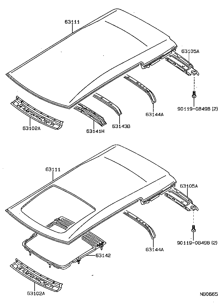 63111-13907 PANEL, ROOF product image