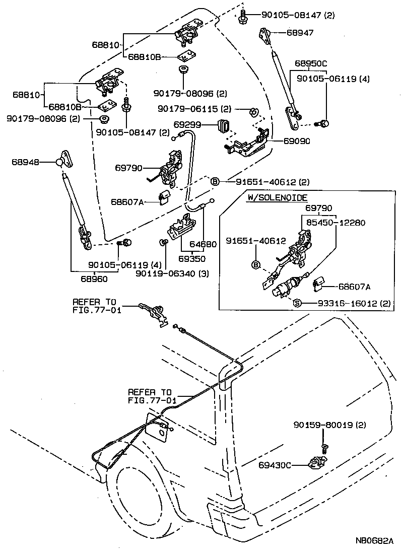 68960-19265 STAY ASSY, BACK DOOR, LH product image