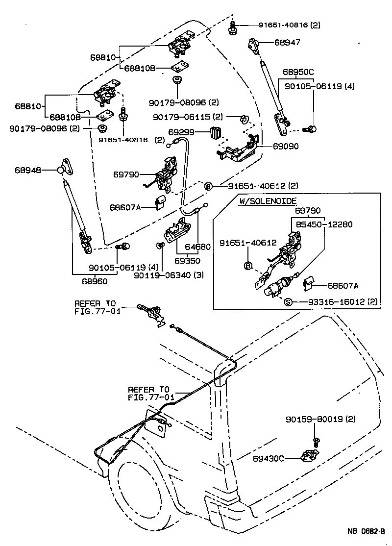 69090-12020 HANDLE ASSY, BACK DOOR, OUTSIDE product image