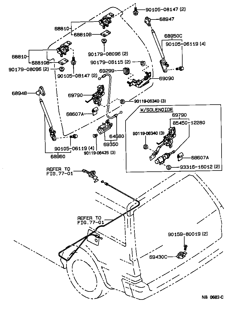 Toyota 69090-12010-04 HANDLE ASSY, BACK DOOR, OUTSIDE
