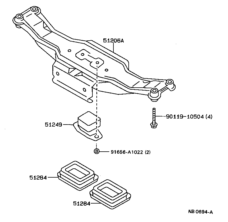 51284-20010 COVER, REAR SUSPENSION MEMBER HOLE product image