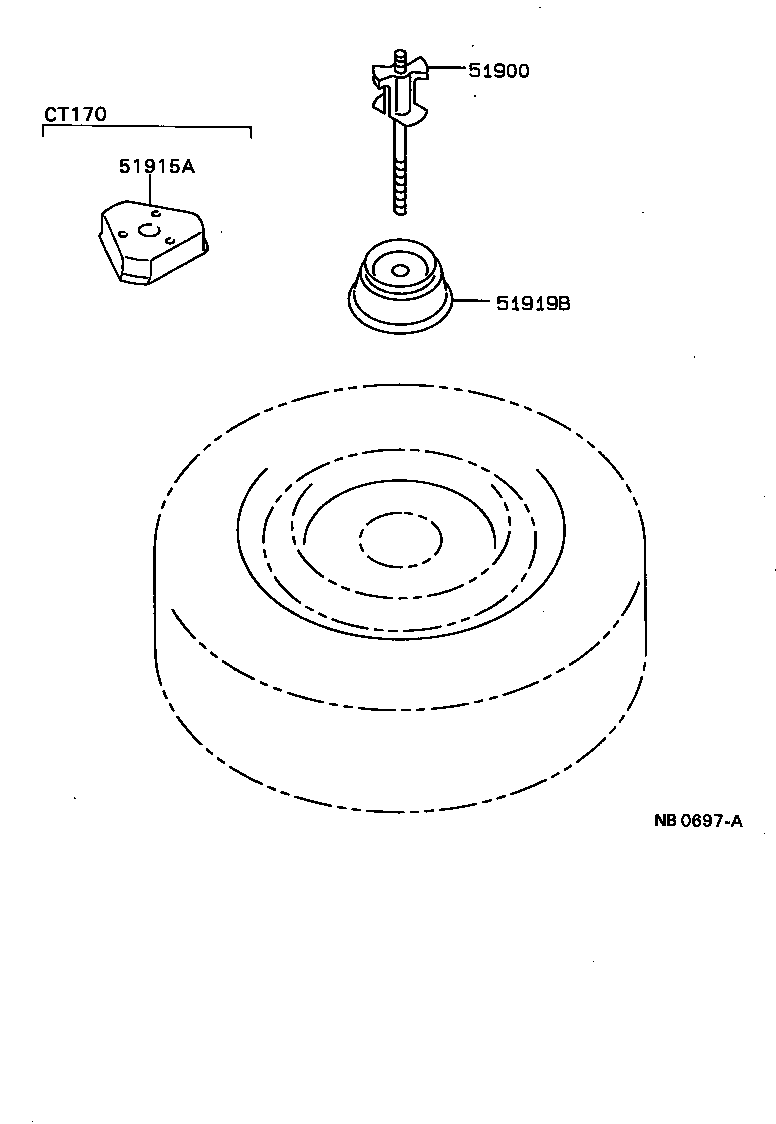 51900-95505 CARRIER ASSY, SPARE WHEEL product image