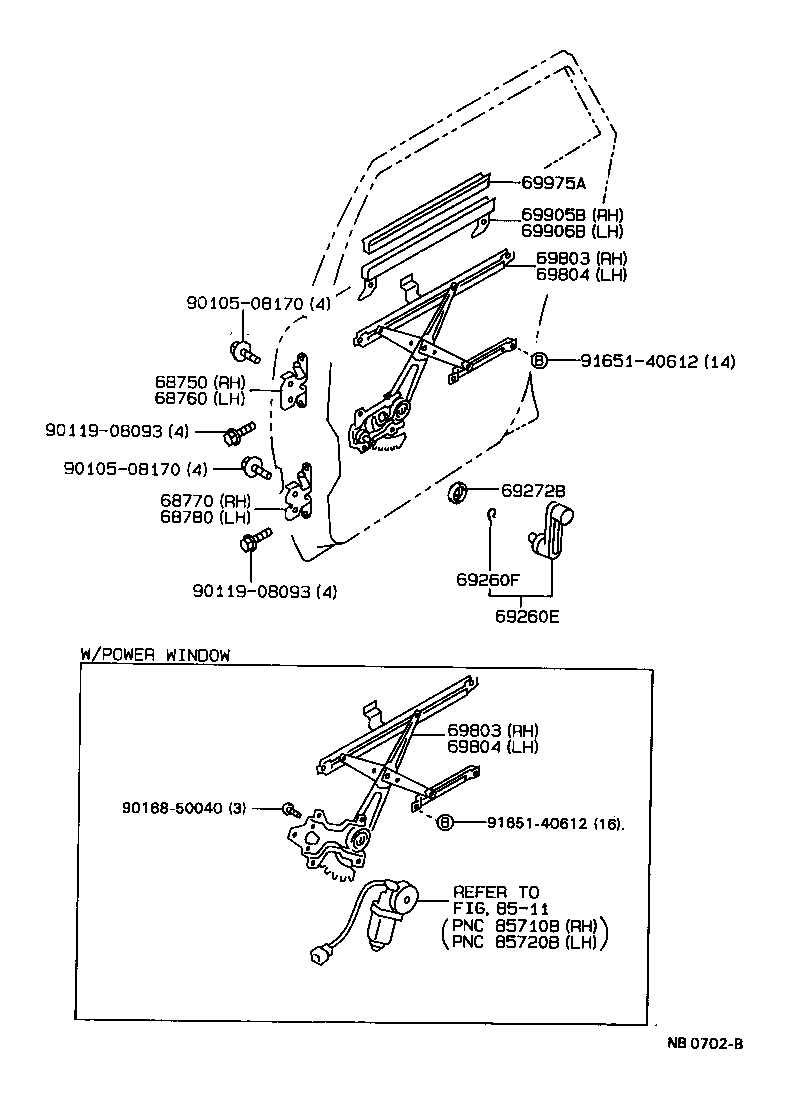 69905-20100 CHANNEL SUB-ASSY, REAR DOOR GLASS, RH product image