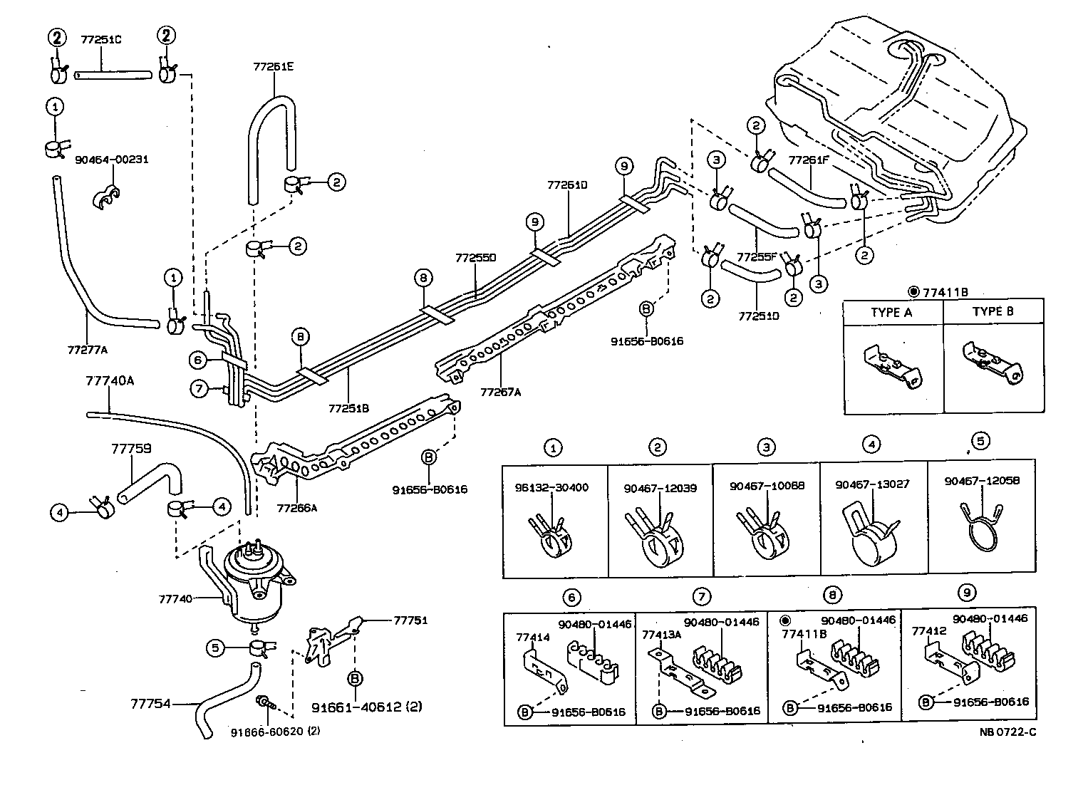 77014-20050 TUBE SUB-ASSY, FUEL TANK BREATHER, NO.3 product image