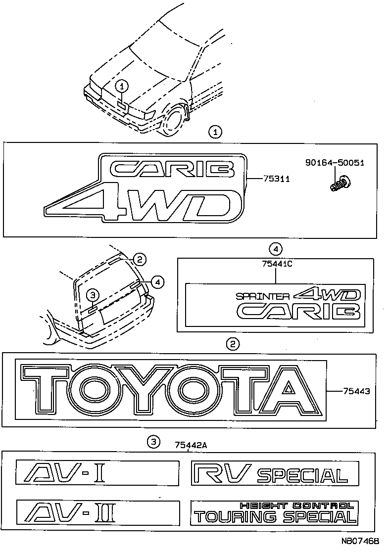 75331-12040 EMBLEM, HOOD product image