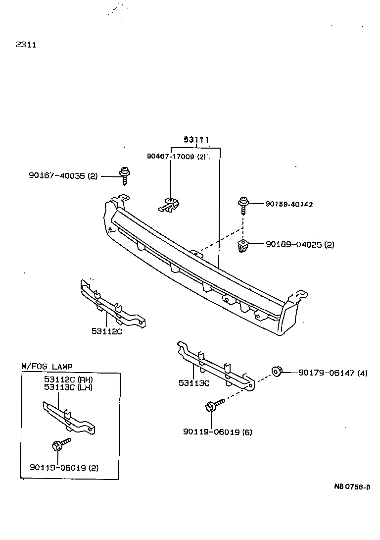 53101-20350 GRILLE, RADIATOR product image