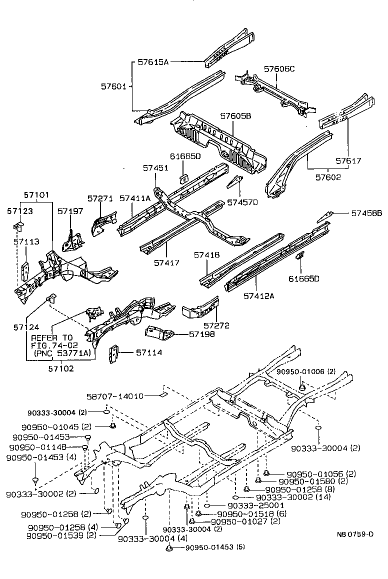 57412-20190 MEMBER, FLOOR SIDE, INNER LH product image