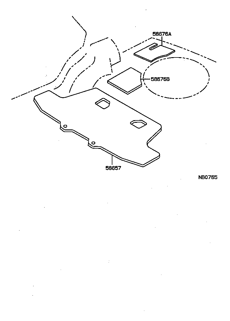 58676-20030 PAD, REAR FLOOR SILENCER product image