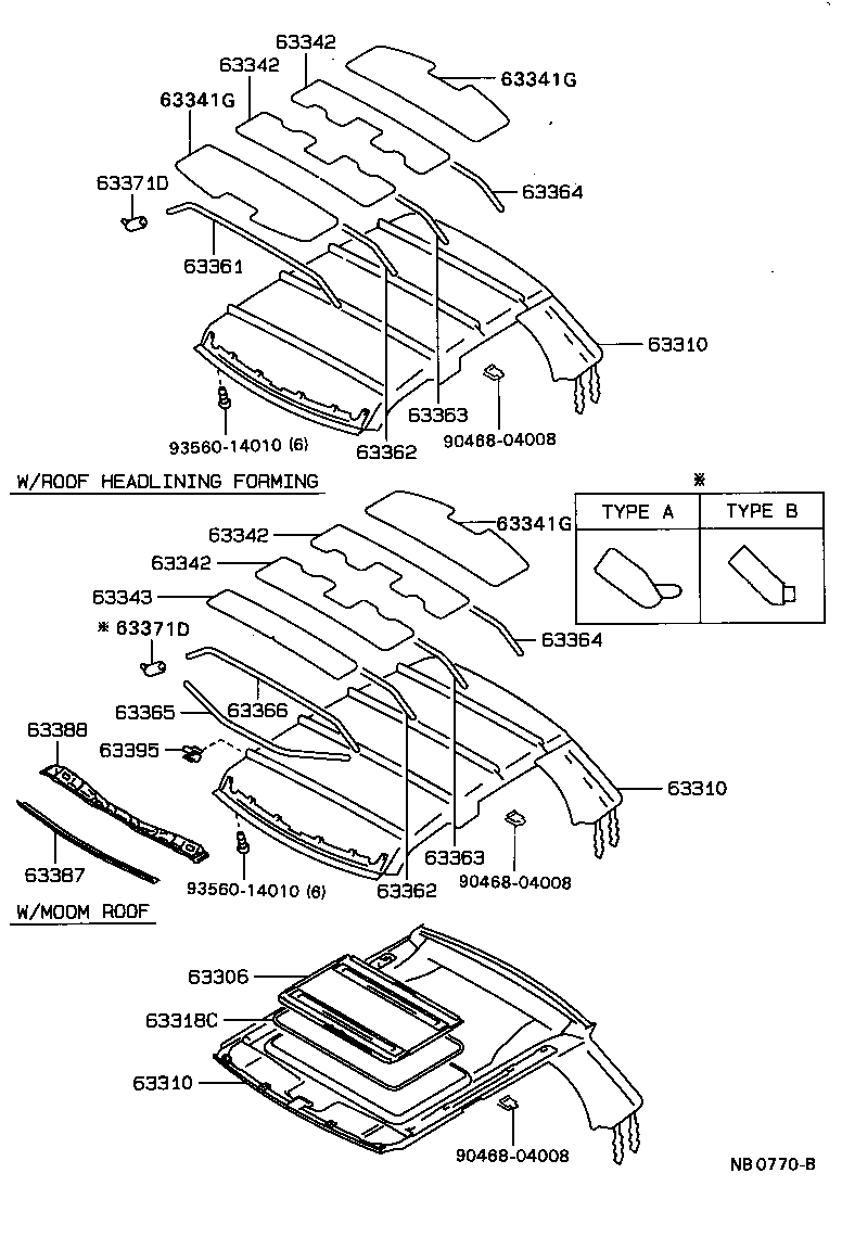 63364-20110 SUPPORT, ROOF HEADLINING, NO.4 product image