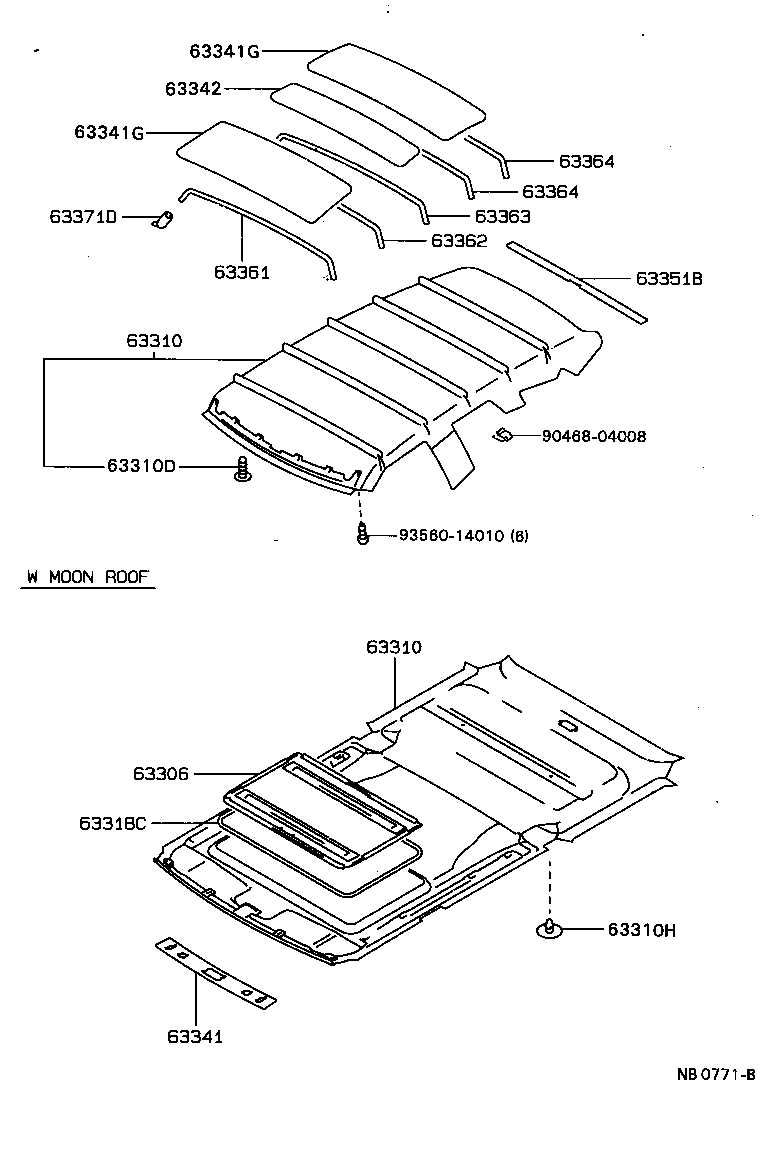 63364-20110 SUPPORT, ROOF HEADLINING, NO.4 product image