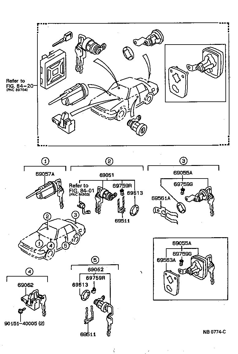 69005-20831 CYLINDER SET, LOCK product image