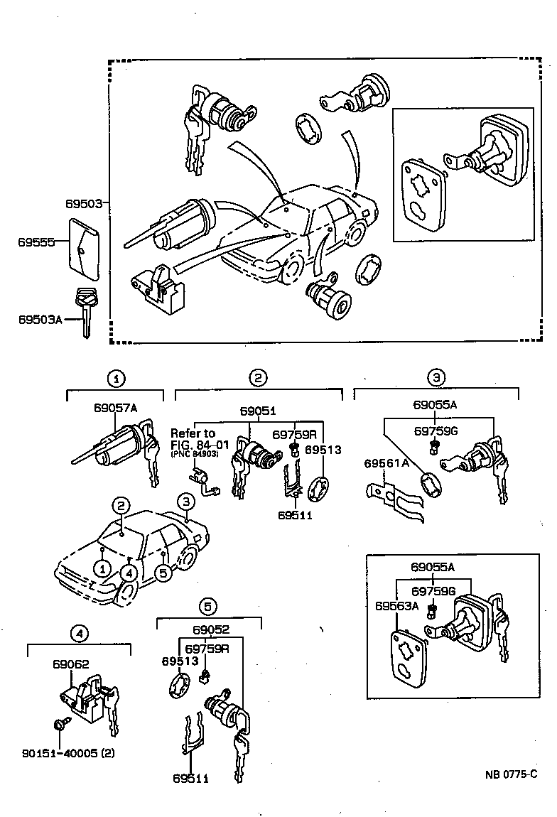 69005-20831 CYLINDER SET, LOCK product image