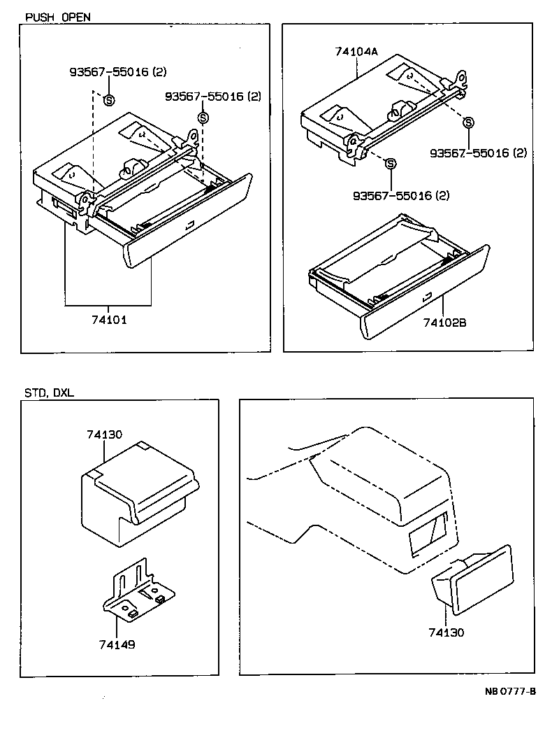 74102-20180-01 BOX SUB-ASSY, FRONT ASH RECEPTACLE product image