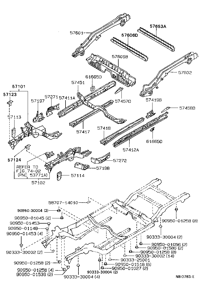 57412-20190 MEMBER, FLOOR SIDE, INNER LH product image
