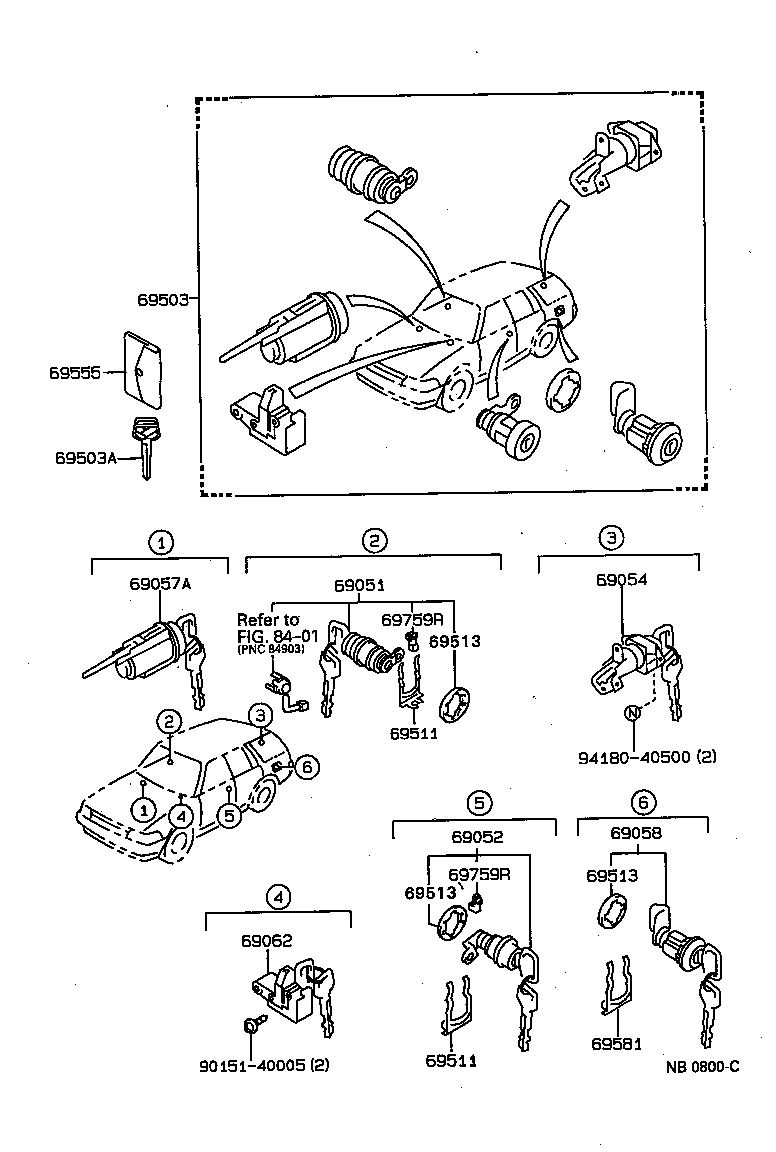 69005-20831 CYLINDER SET, LOCK product image