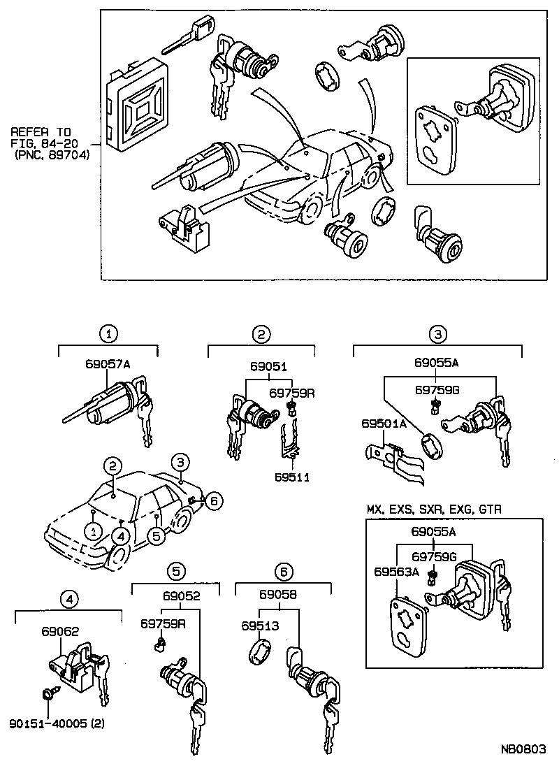 69005-20680 CYLINDER SET, LOCK product image