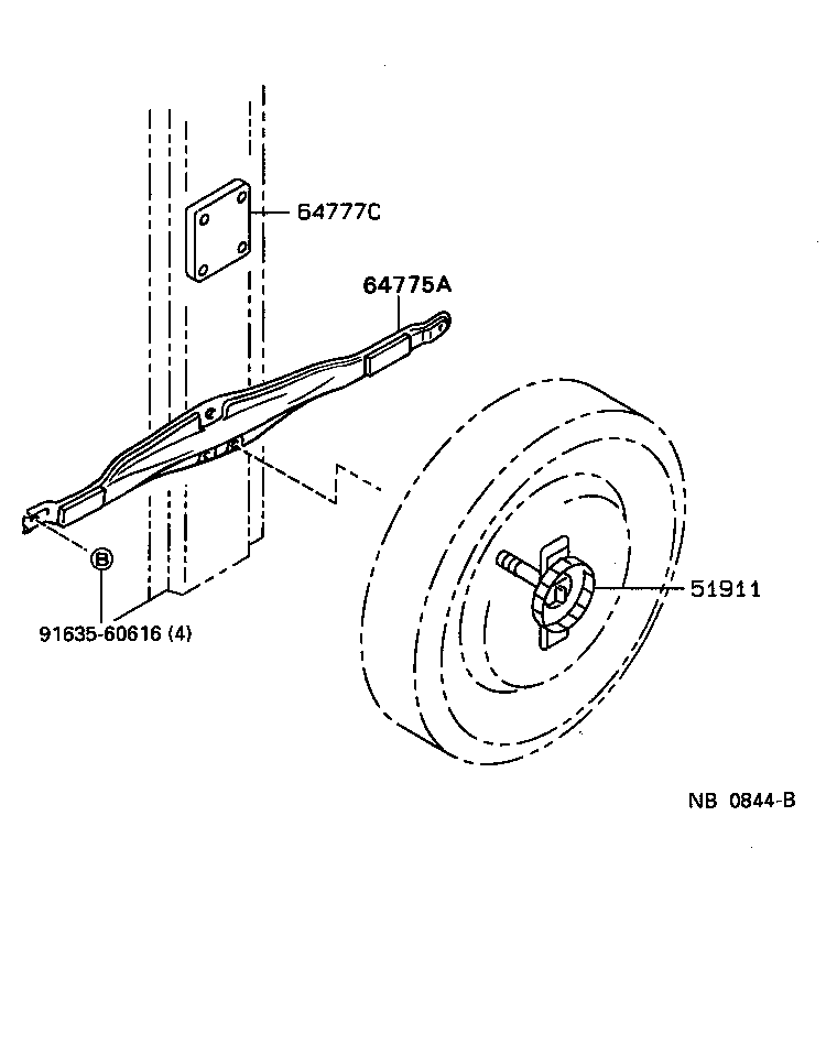 51903-22020 CARRIER SUB-ASSY, SPARE WHEEL product image