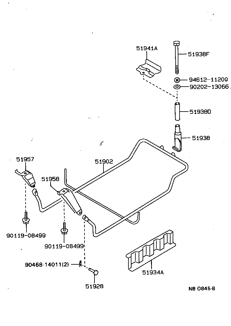 51903-22020 CARRIER SUB-ASSY, SPARE WHEEL product image
