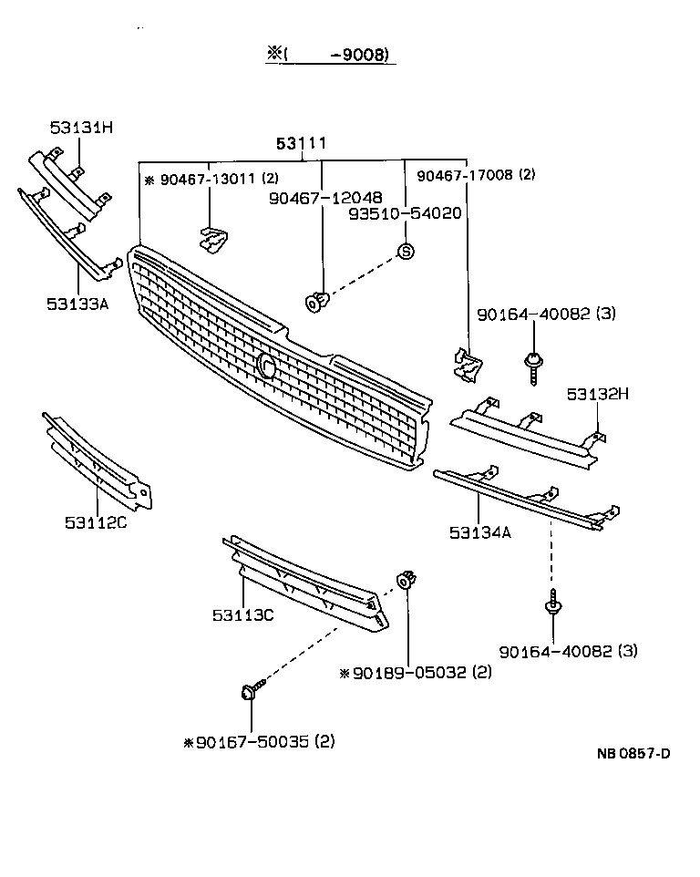 53101-22210 GRILLE, RADIATOR product image