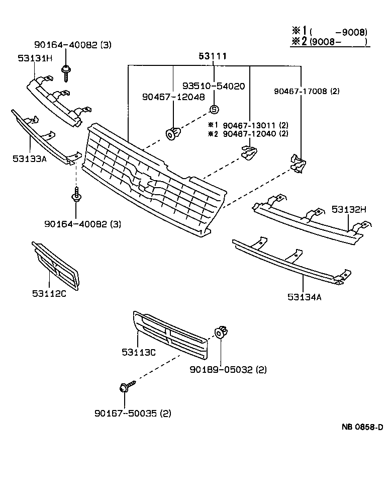 53101-22210 GRILLE, RADIATOR product image