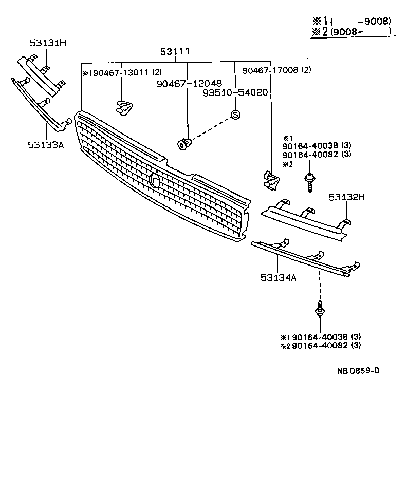 53101-22220 GRILLE, RADIATOR product image