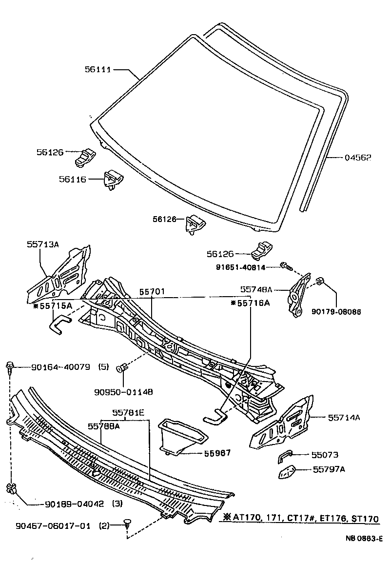 55715-20100 BRACE, COWL TOP TO APRON, RH product image