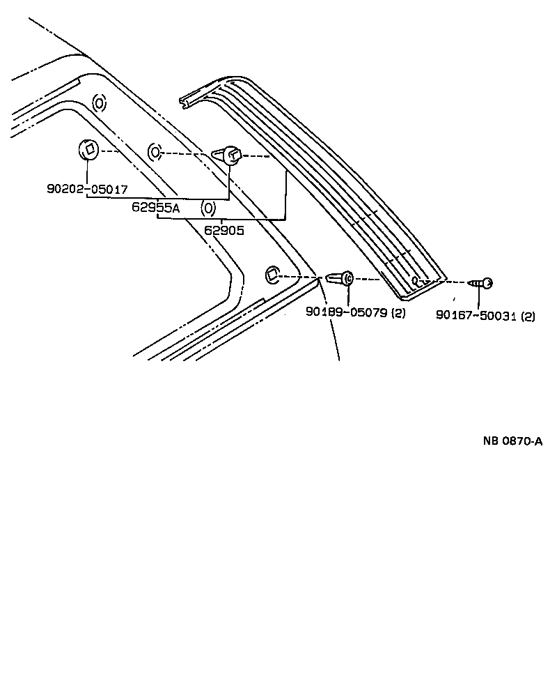 62940-12100 DUCT, QUARTER VENT, LH product image