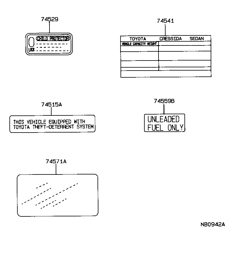 Toyota 11298-42340 LABEL, EMISSION CONTROL INFORMATION