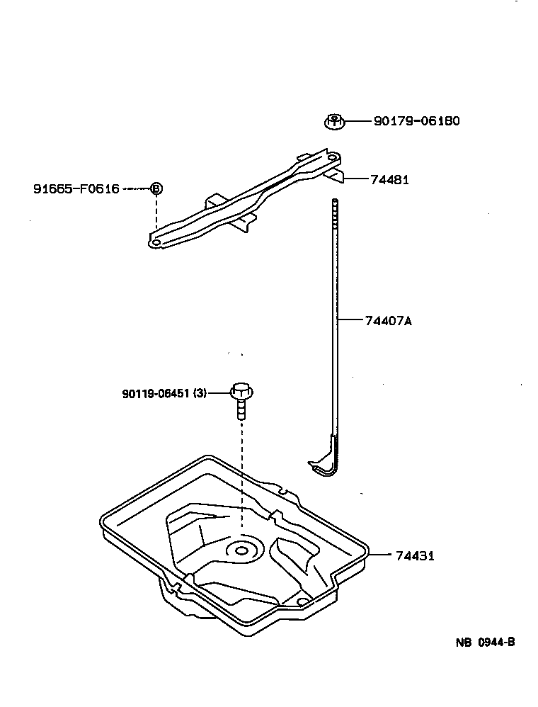 74404-22230 CLAMP, BATTERY HOLD DOWN product image