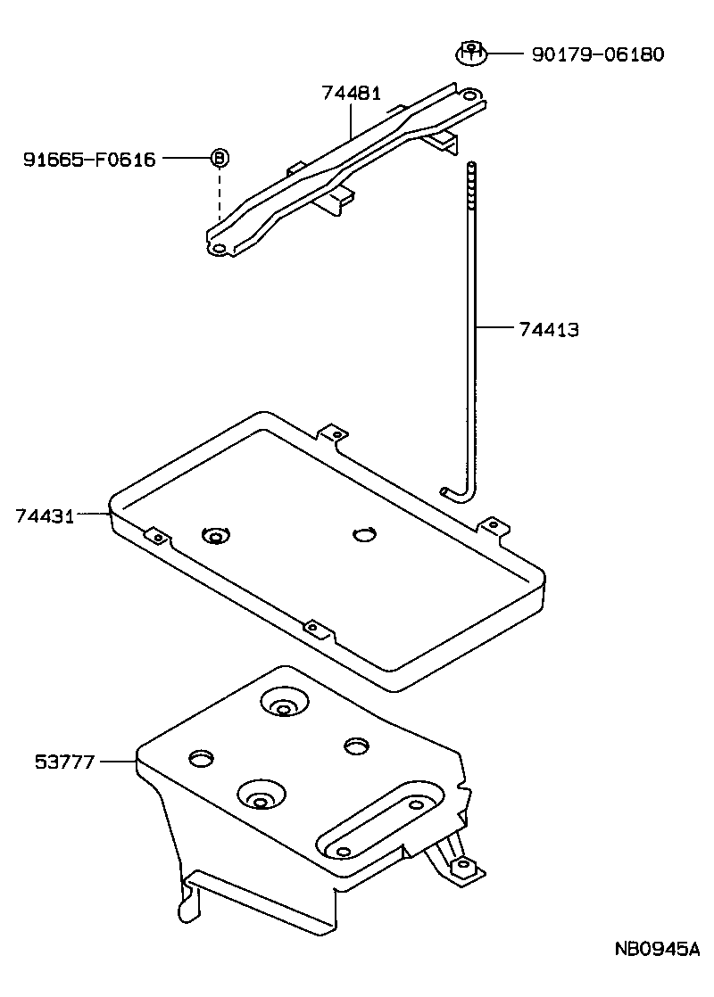 Toyota 74404-22290 CLAMP, BATTERY HOLD DOWN