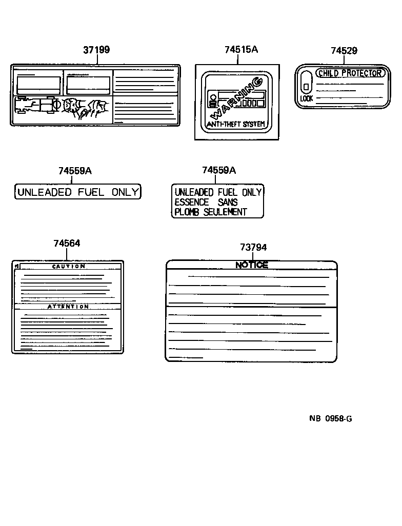 Toyota 74564-35040 PLATE, OFFROAD VEHICLE CAUTION