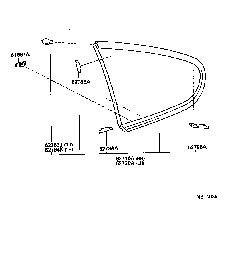 62710-14280 WINDOW ASSY, QUARTER, RH product image