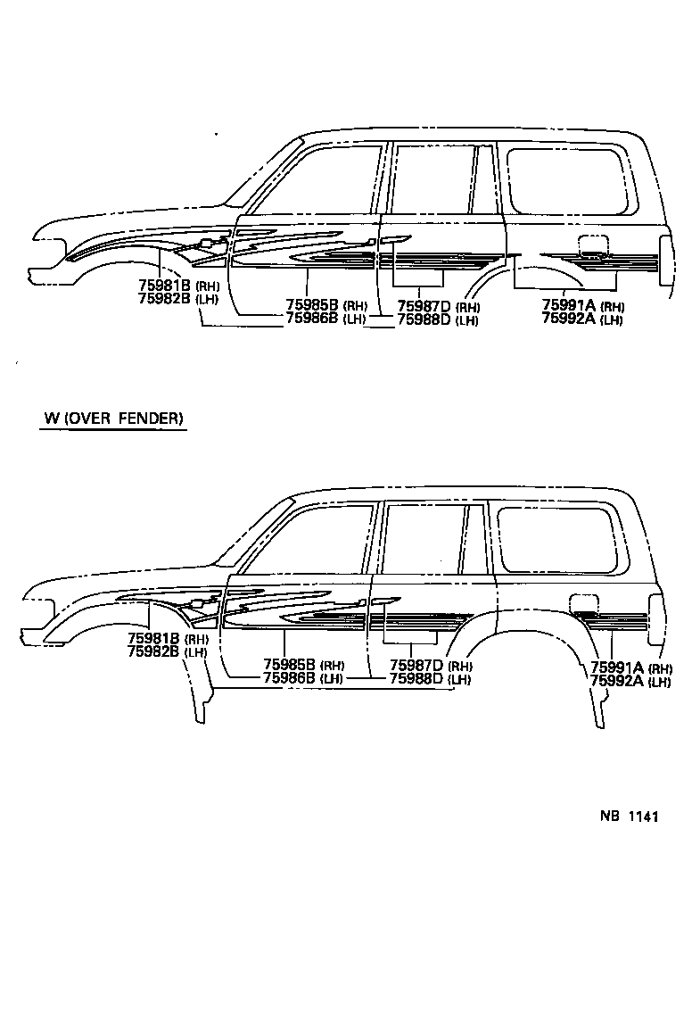 75981-60240 STRIPE, FENDER, RH product image