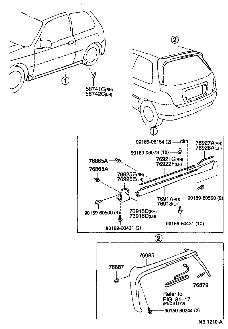76871-10900 SPOILER SUB-ASSY, REAR product image