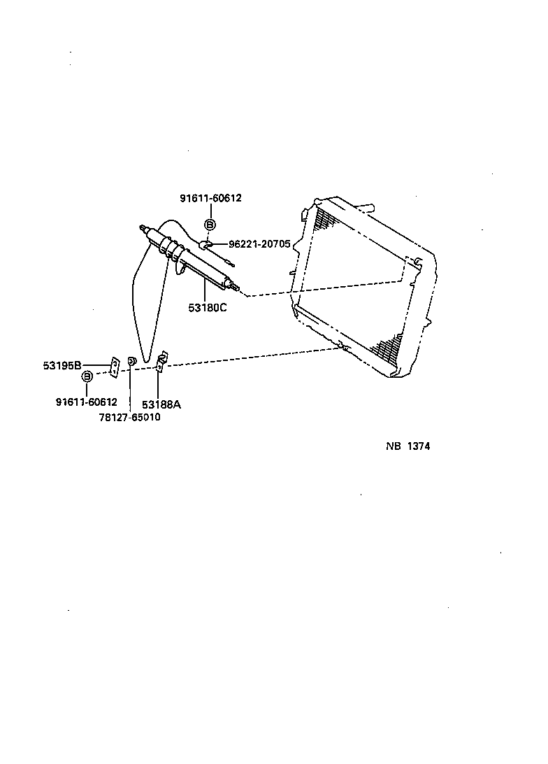 53188-65010 BRACKET, RADIATOR SHUTTER SUPPORT, RH product image