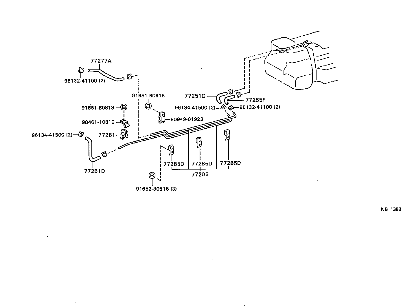 77017-65010 TUBE SUB-ASSY, FUEL TANK VENT product image