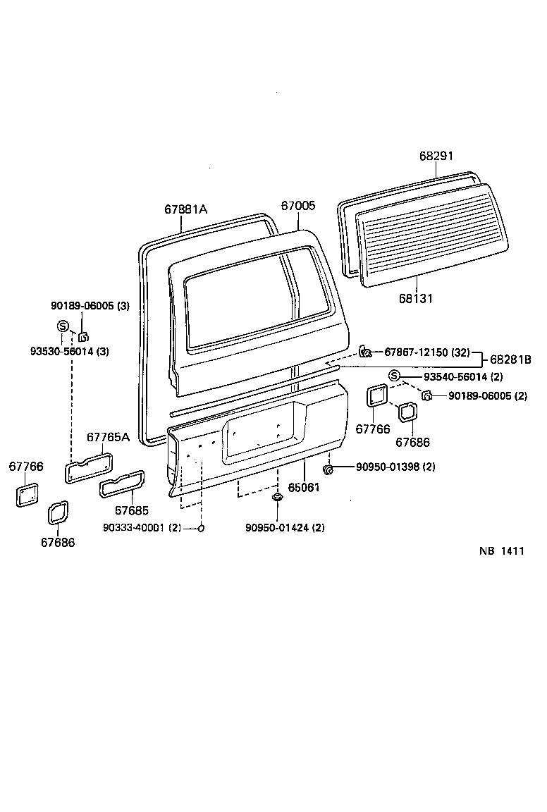 65061-60070 PANEL SUB-ASSY, TAIL GATE product image