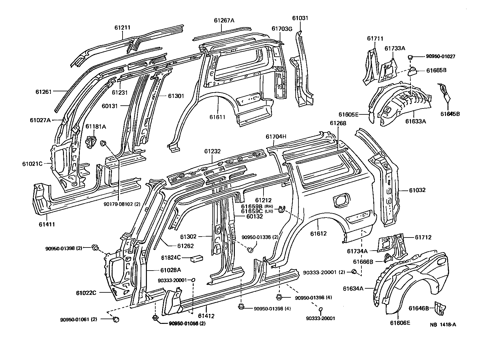Toyota 76608-60190-D0 MUDGUARD SUB-ASSY, QUARTER PANEL, REAR LH