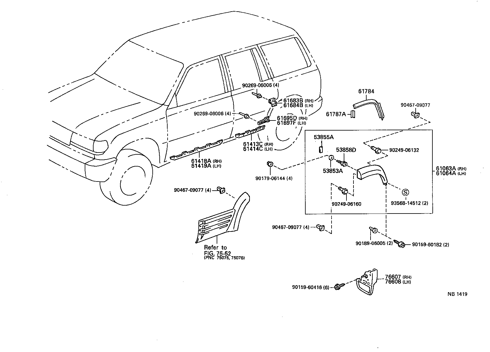 60132-60070 PILLAR SUB-ASSY, CENTER BODY, NO.2 LH product image