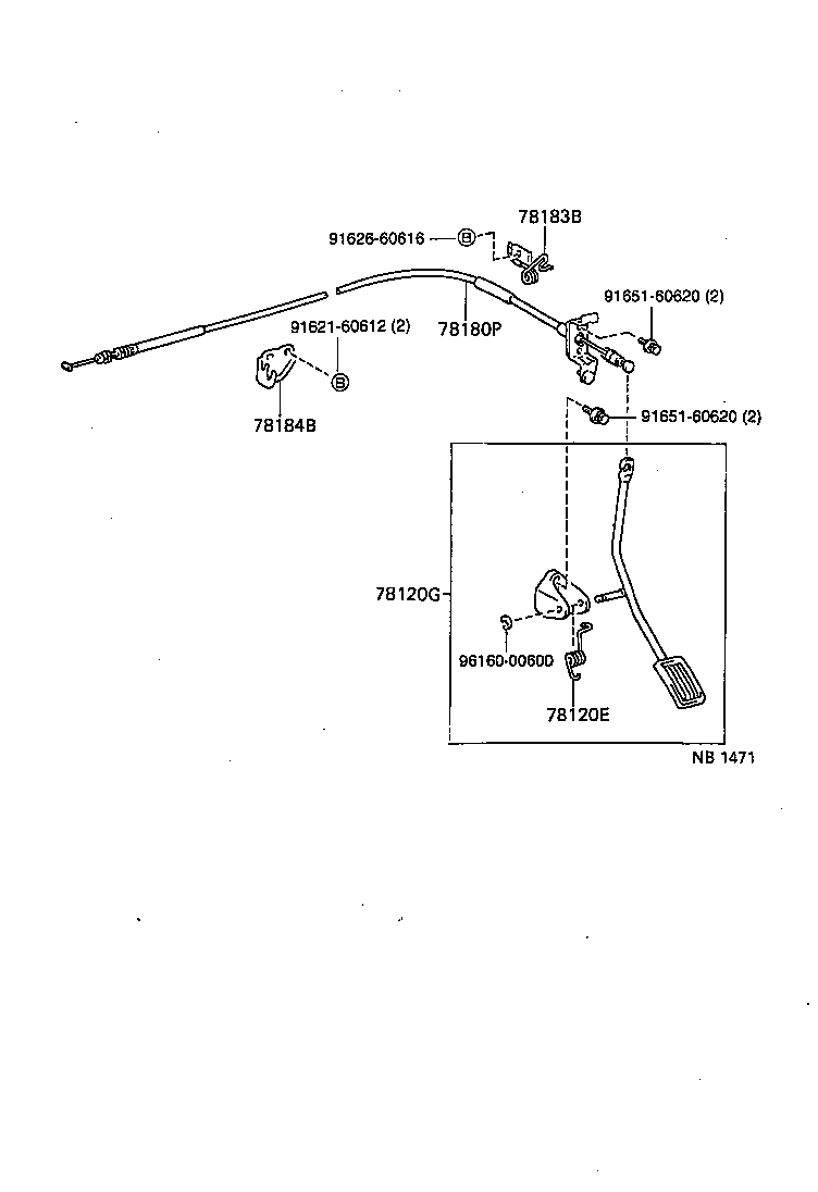 78180-10640 CABLE ASSY, ACCELERATOR CONTROL product image
