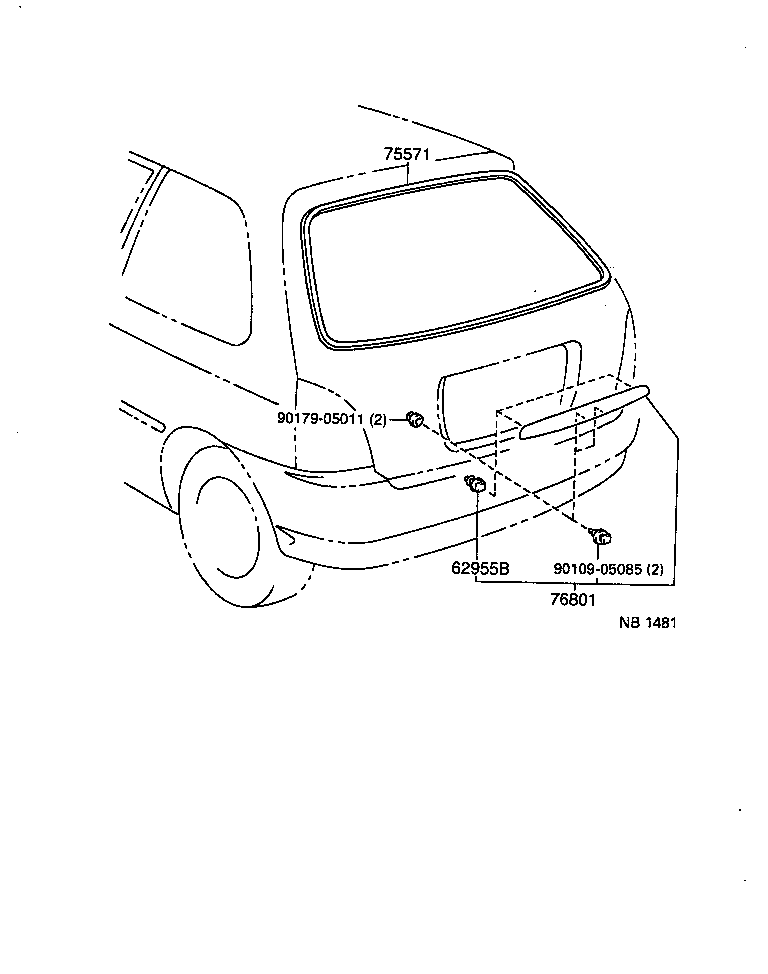 75573-10090 MOULDING, BACK WINDOW, OUTSIDE product image