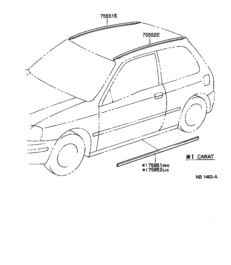 75873-10060 MOULDING, QUARTER PANEL WHEEL OPENING, RH product image