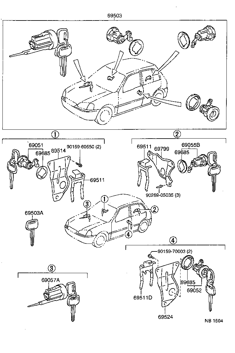69005-10320 CYLINDER SET, LOCK product image
